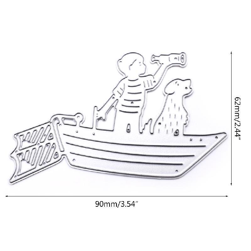 Boys Dogs On Board Metal Cutting Dies Stencil Scrapbooking DIY Album Stamp Paper