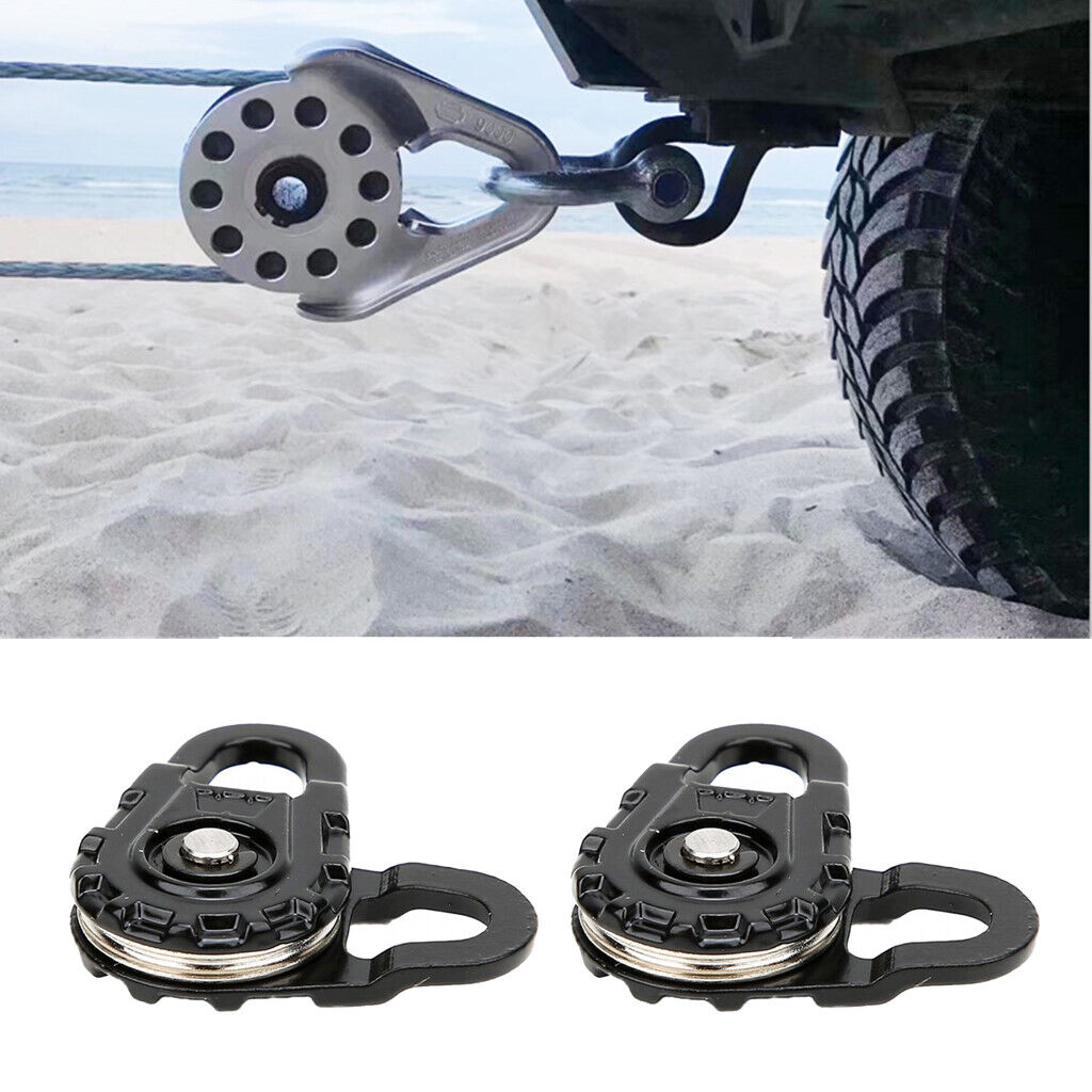 2pcs Heavy Duty Winch Tow Rope Snatch Block 1/10 RC Car Vehicle Crawler