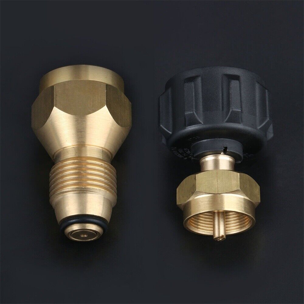 Brass QCC1/POL 1 LB Gas Tank Cylinder Connections Propane Refill Adapter Set