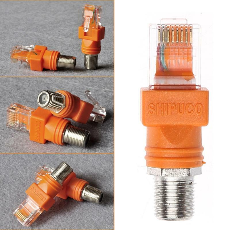 F Female to RJ45 Male Coaxial Barrel Coupler Adapter RJ45 to RF Connector Coax