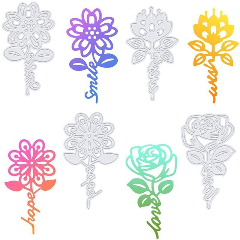 4pcs Flower Metal Cutting Dies Stencil DIY Scrapbook Album Paper Card Template