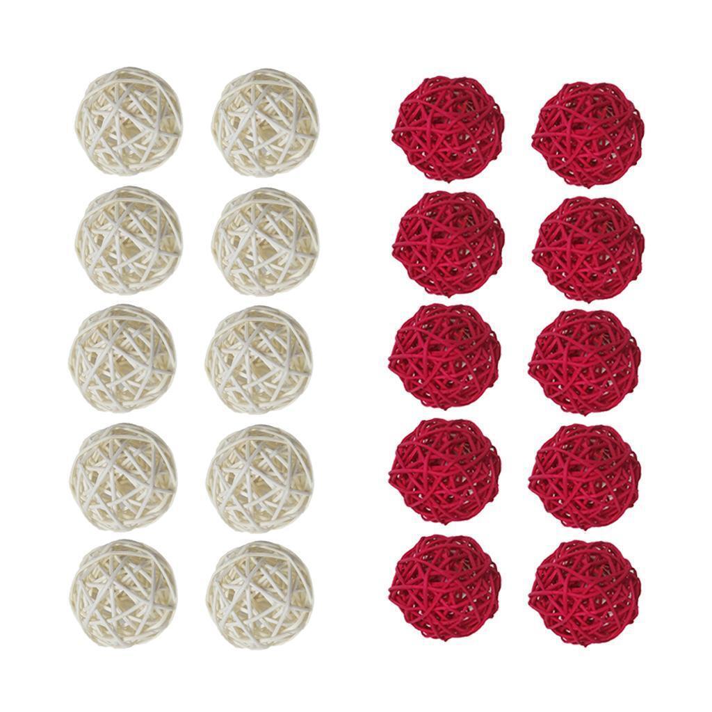 20 Rattan Wicker Cane Balls for Home Festival Decor Christmas   Ornaments