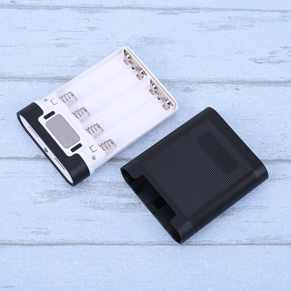 Portable 5V 2A 4x 18650 Power Bank Case Kit Battery Charger DIY Box (Black)