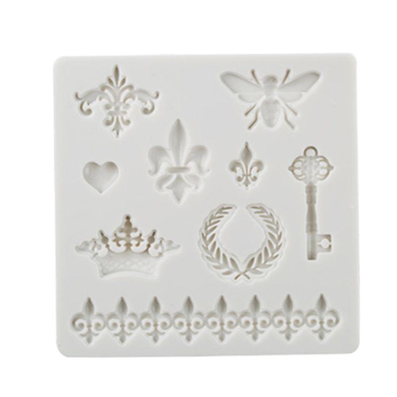 2PCS Baroque Style Lace Fondant Silicone Mold for Cake Cupcake Jewelry Decor