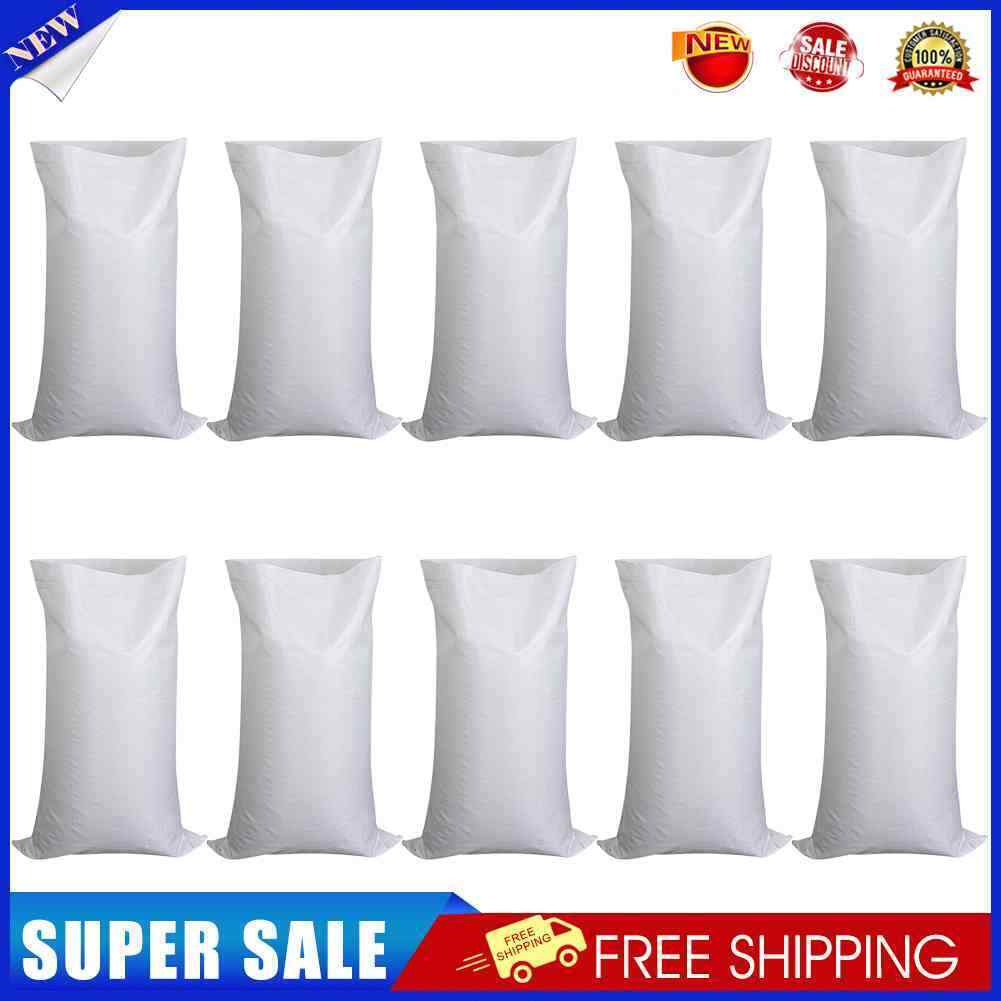 Thickened Flood Water Control Sand Bag UV Resistant Sandbag (White 10pcs)