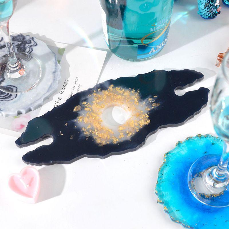 Large Wine Glass Holder Silicone Molds Irregular Coaster Epoxy Casting Molds