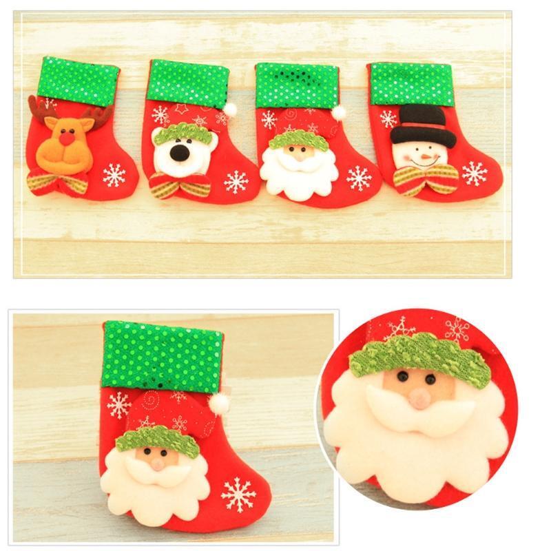 Christmas Santa Socks Cute Ornaments Festival Party Xmas Tree Hanging Decoration