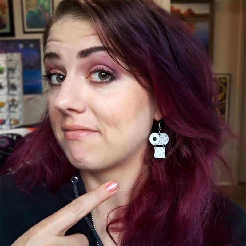 Funny Acrylic Paper Roll Earrings Tissue Paper Drop Earrings Fashion Jewelry