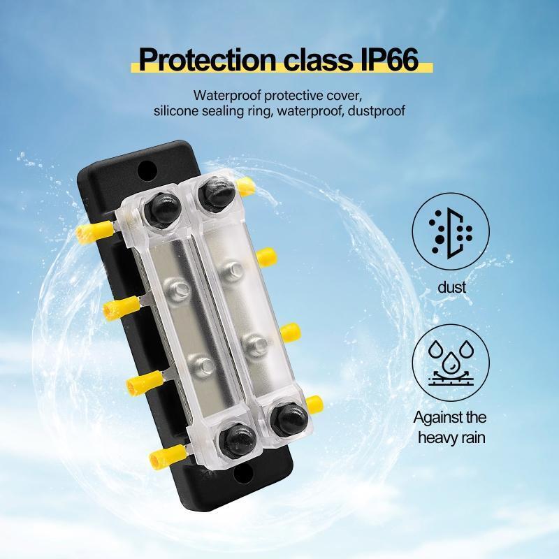 Heavy Duty 150A Bus Bar Power Distribution Terminal Block 8 x M6 12-48V Busbar