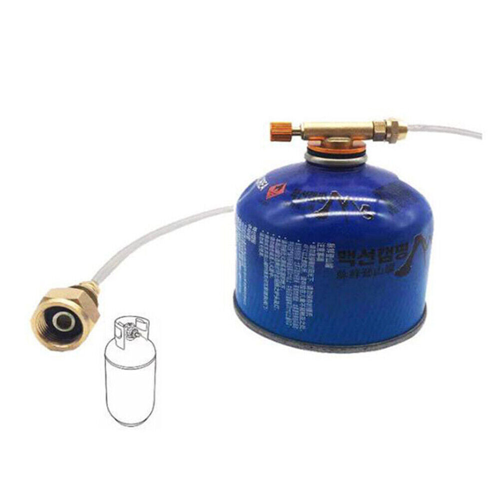 Outdoor Camping Gas Stove Refill Adapter for Long Flat Cylinder Tank (B)