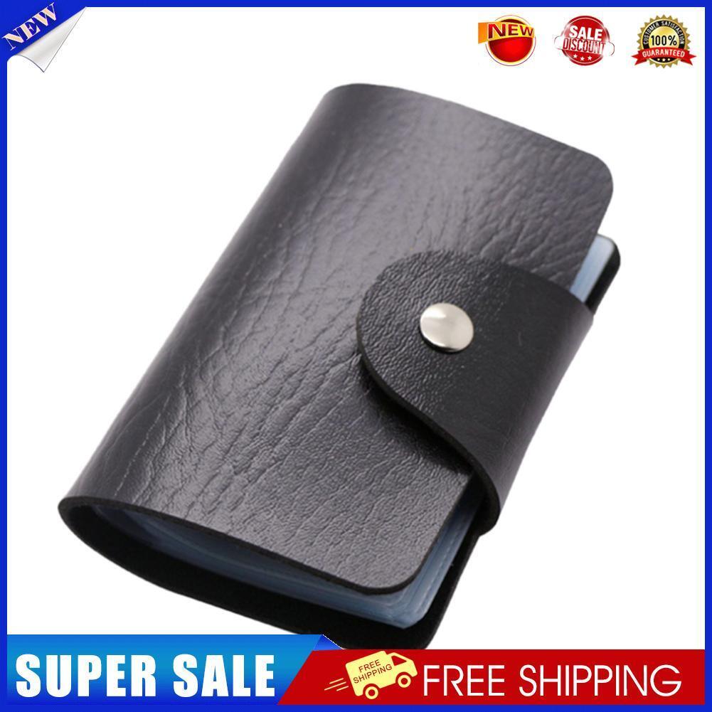 Solid Color 12 Slots Card Holder Wallet Women Men Business Cards Bags (5)