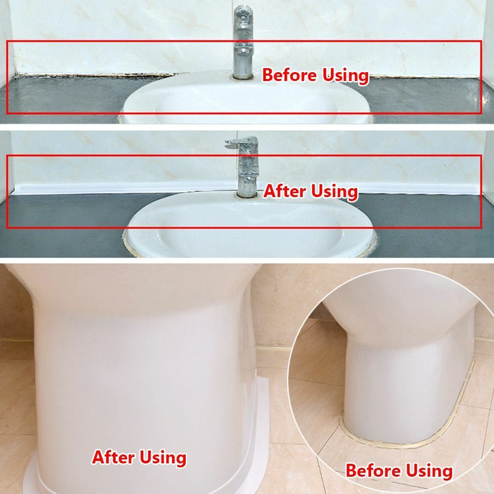 PVC Self Adhesive Toilet Bathroom Wall Corner Sink Edge Sealing Strip Seal Tape