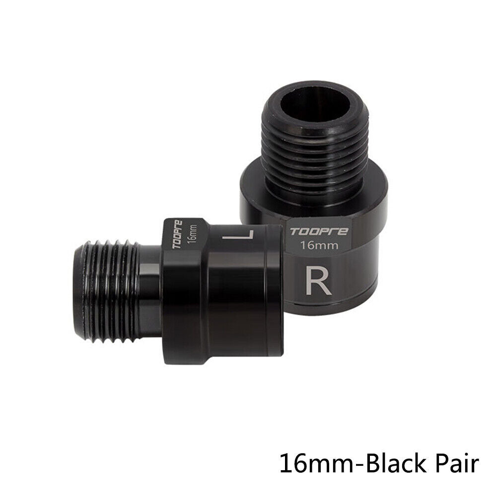 TOOPRE 1 pair 16mm MTB Road Bike Pedal Extender Cycling Accessories (Black)