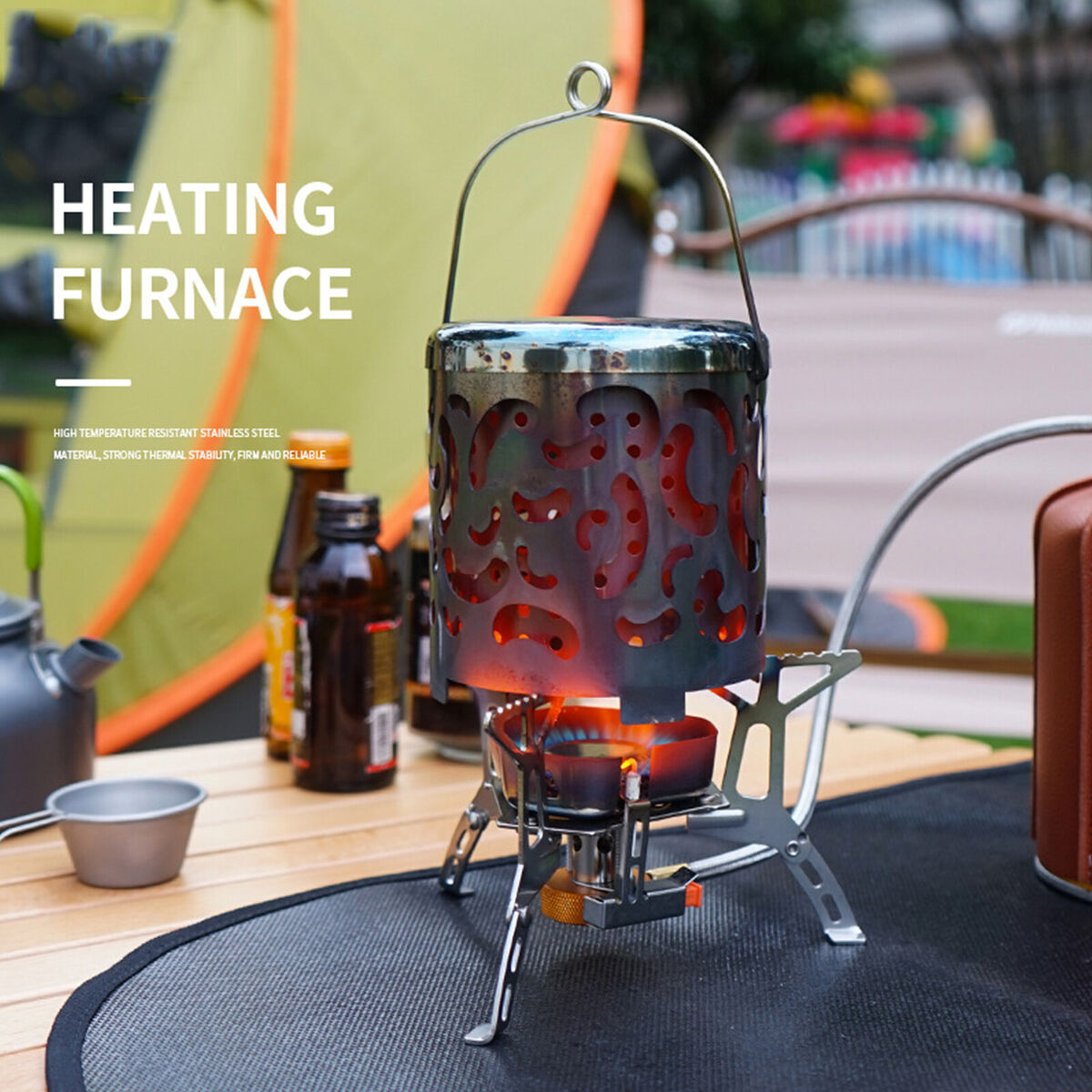 Camping Mini Heater Warming Stove Cover Tent Stainless Steel Heating Cover