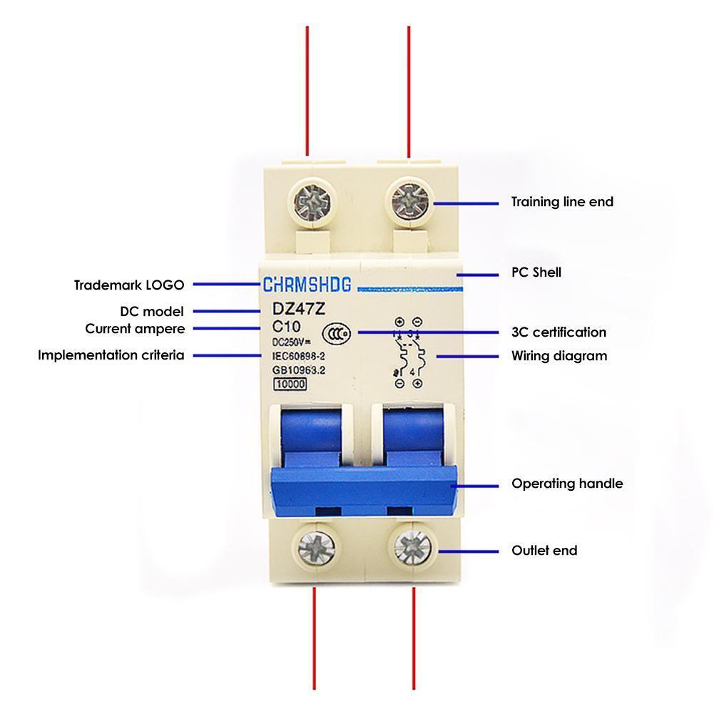 DZ47Z-63/2P Photovoltaic DC Circuit Breaker Protection Air SwitchX3(10A)