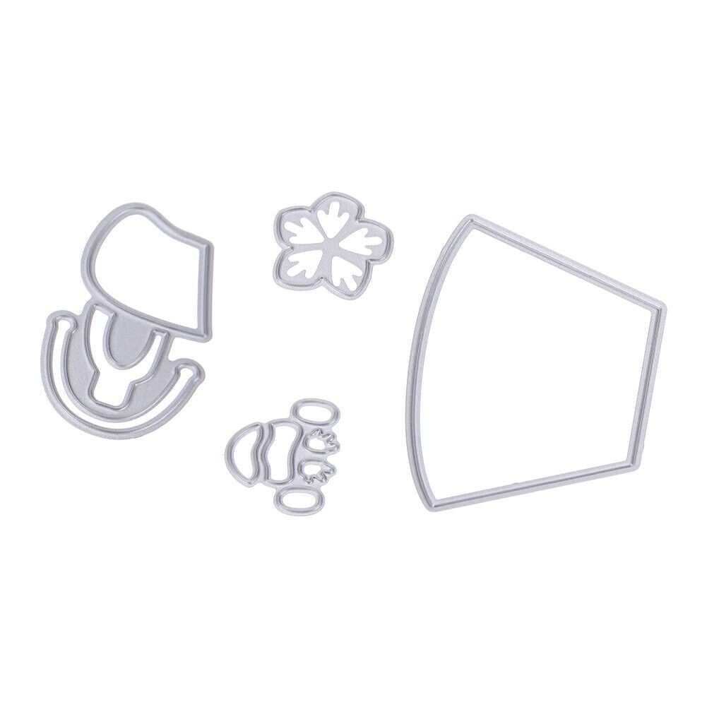 4pcs Beach Tool Metal Cutting Die Stencil Embossing Decorative Paper Craft-