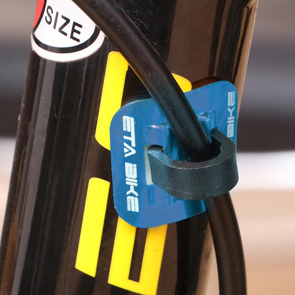 5pcs Bike Brake Cable Guide Clips Aluminium Alloy C Buckles Clamp (Blue)