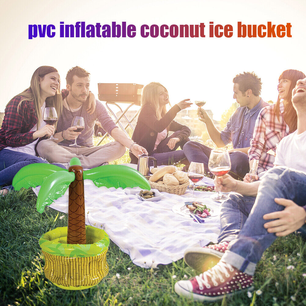 Beverage Cooler Storage Ice Pad Beach Party Inflatable Coconut Ice Bucket