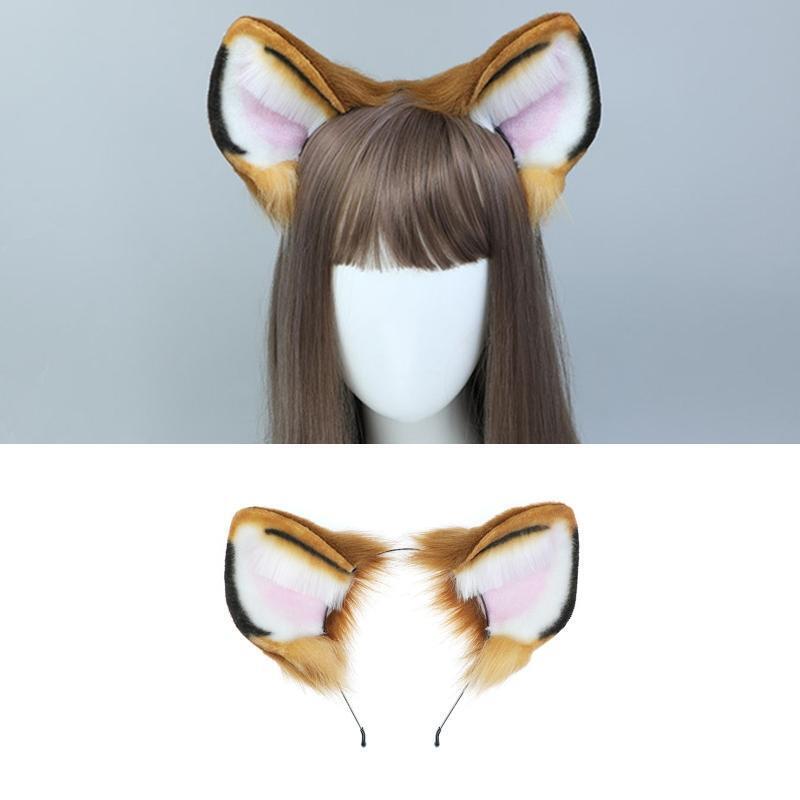 Cartoon Hair Hoop Plush Tiger Ears Headdress Headband for Street Shooting