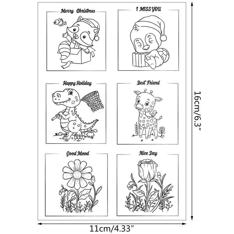 Cartoon Flower Silicone Clear Seal Stamp DIY Scrapbooking Embossing Photo Album