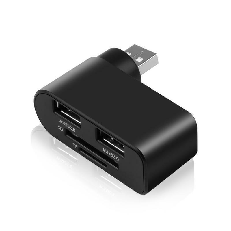 USB2.0 Hub Splitter Docking Station Dual USB 480Mb Splitter SD TF Card Reader
