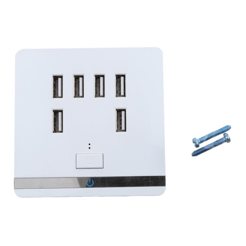 USB Wall Charger Outlet  Plate Panel Switch 3.4A 6 Port