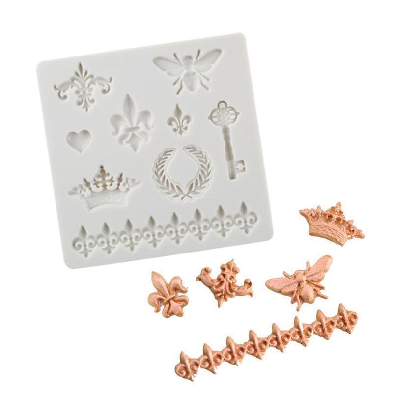 2PCS Baroque Style Lace Fondant Silicone Mold for Cake Cupcake Jewelry Decor