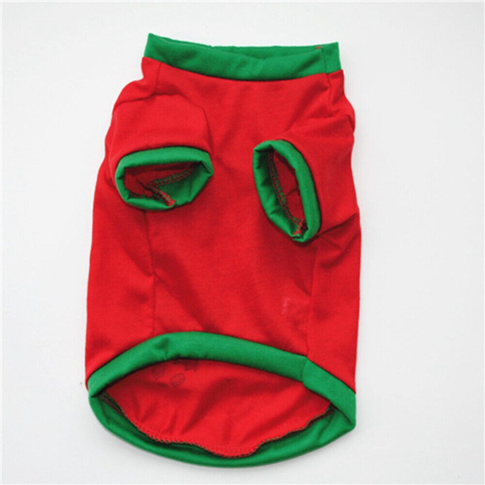 Pet Christmas Clothes Vest Puppy Costume Cotton T Shirt (Red Bow L)
