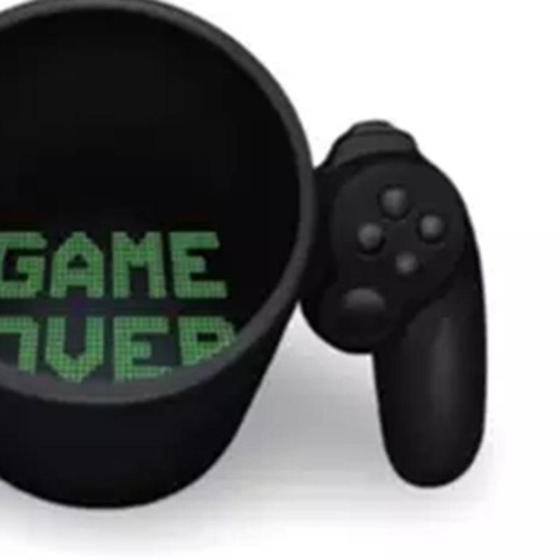 Personalized Creative Gamepad Shape Coffee Cup "Game Over" Letter Print Bottom