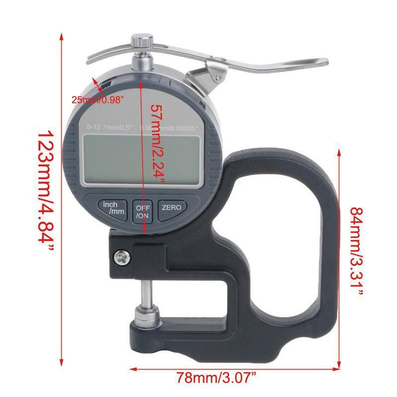 Digital Micrometer 0.001 12.7mm Electronic Thickness Gauge Depth LCD Measurement