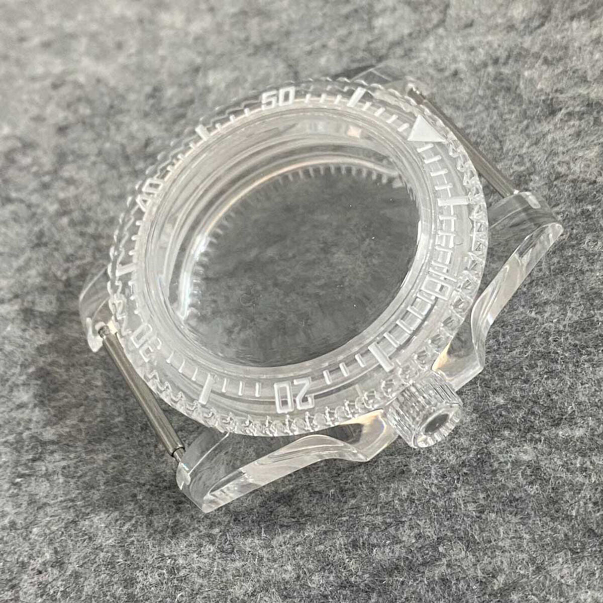 40mm SUB Plastic Transparent Case Watch Case for NH35/NH36 Watch Movement Parts