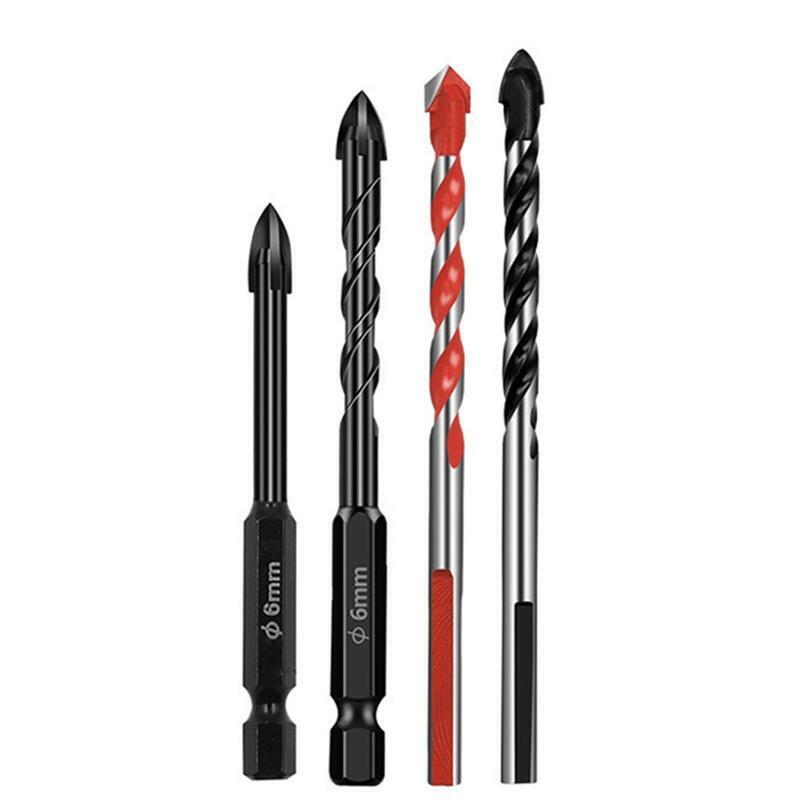 4 Pcs 6mm Glass Drill Bit Set for Electric Hand Drill Corrosion Resistance
