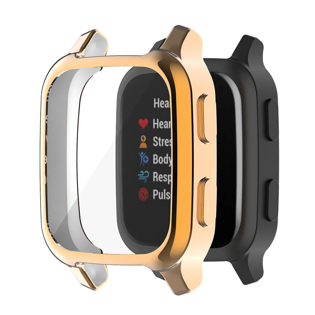 TPU Full Bumper Cover Screen Scratch Case for Garmin Venu Sq (Rose Rold)