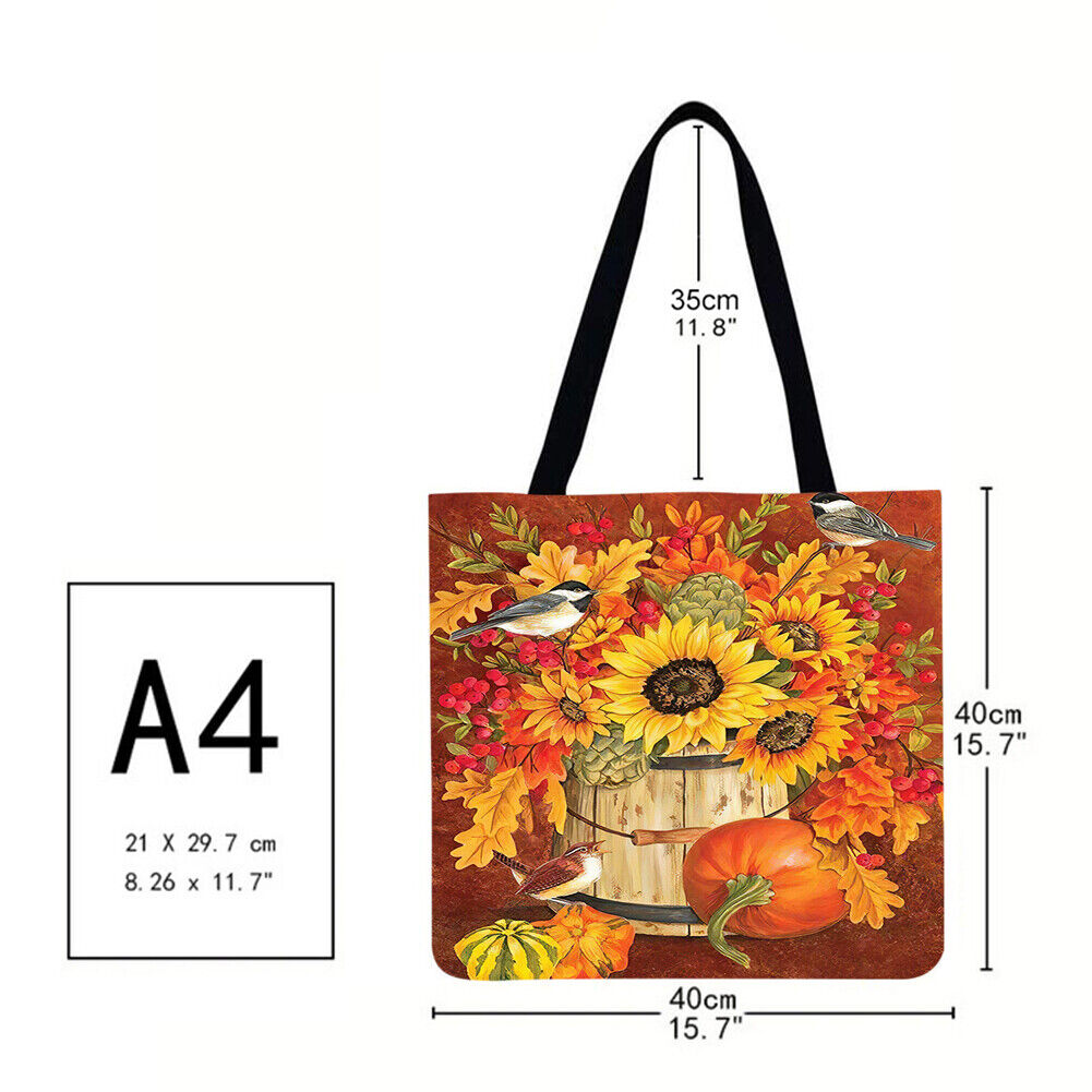 plant Printed Shoulder Shopping Bag Casual Large Tote Handbag (40*40cm)