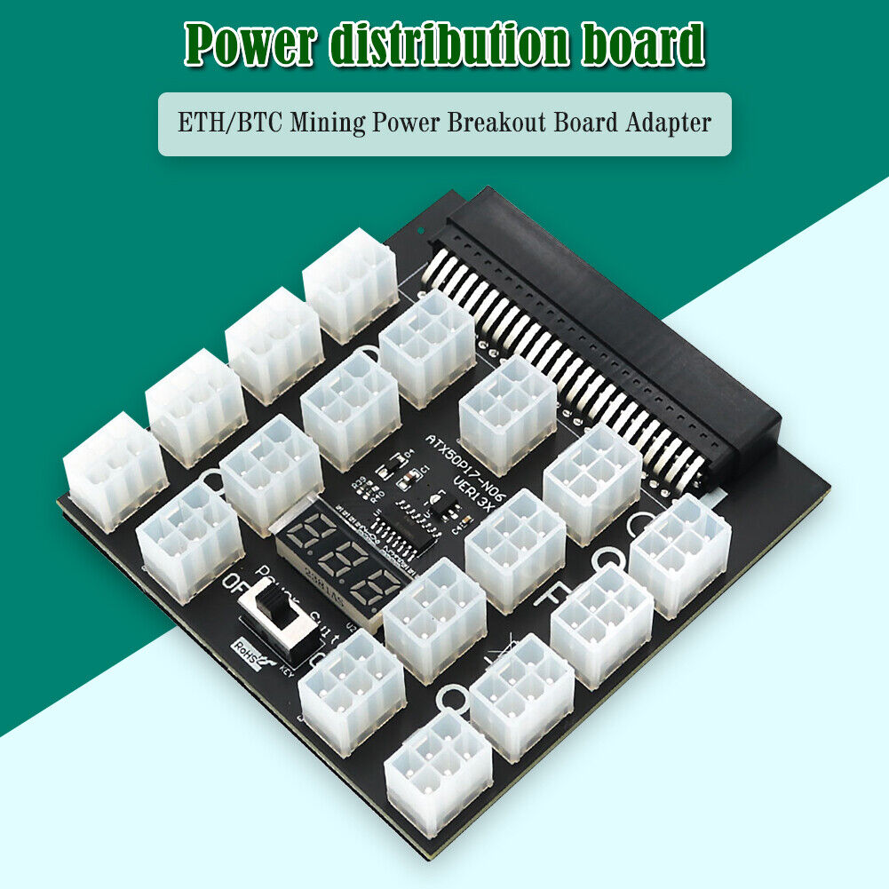 ATX Power Breakout Board for Miner Graphics Card 17 Port 50(2x25)Pin Module