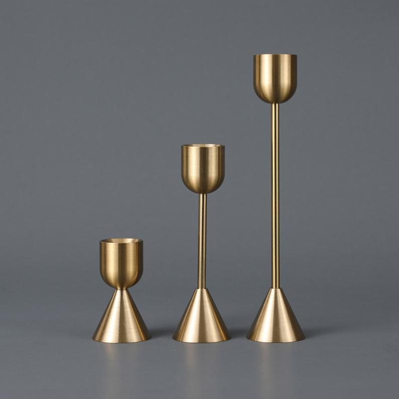 Metal Candle Holders 3pcs/set Wrought Iron Candlestick Cup Stand Holder