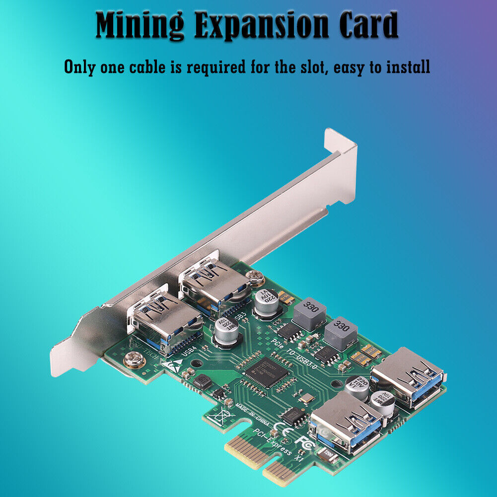 PCI-Express 1X to USB 3.0 Adapter PC Case Connect USB PCI-E 1 to 4 Riser