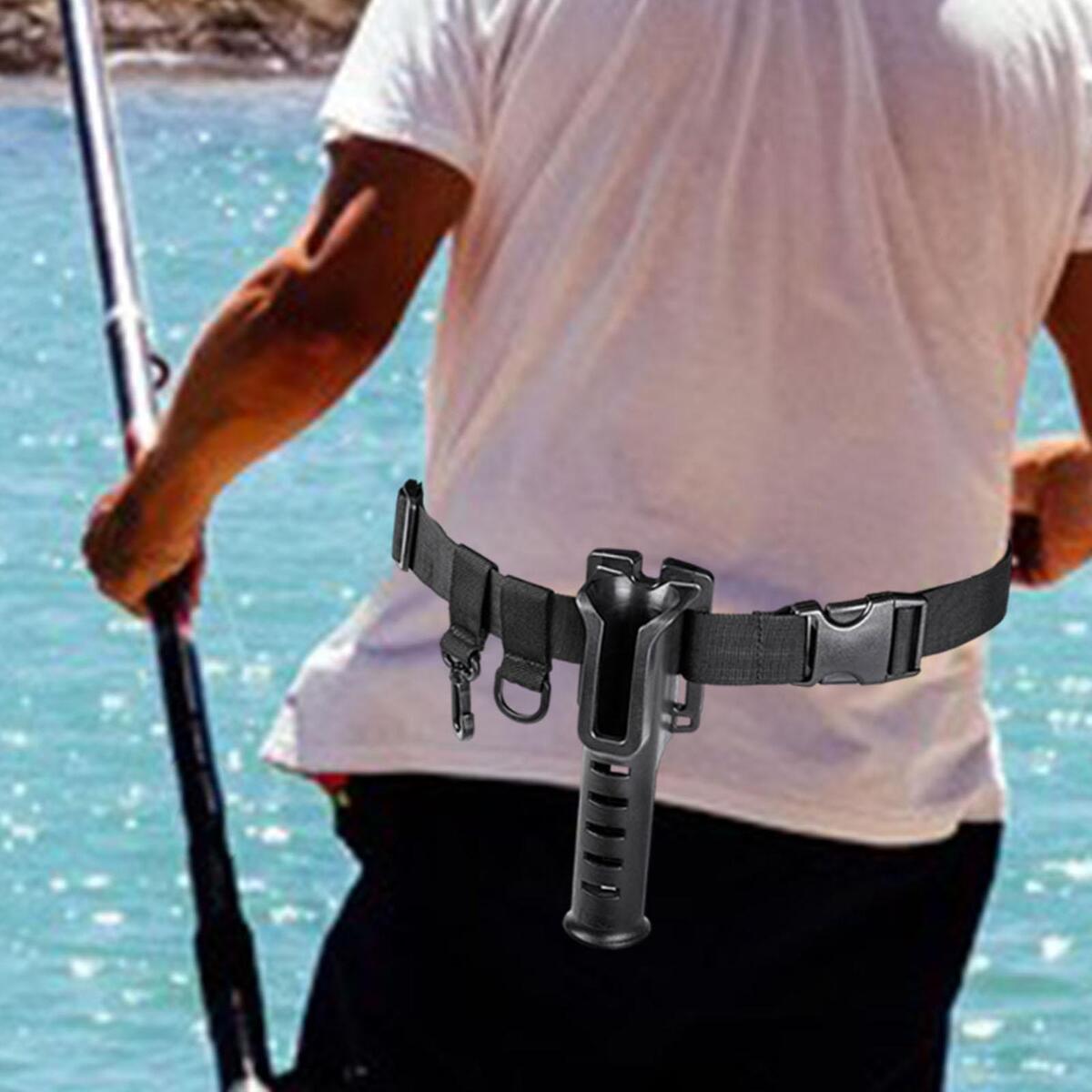 Adjustable Durable Fishing Rod Holder Belt Outdoor Storage Fishing Pole
