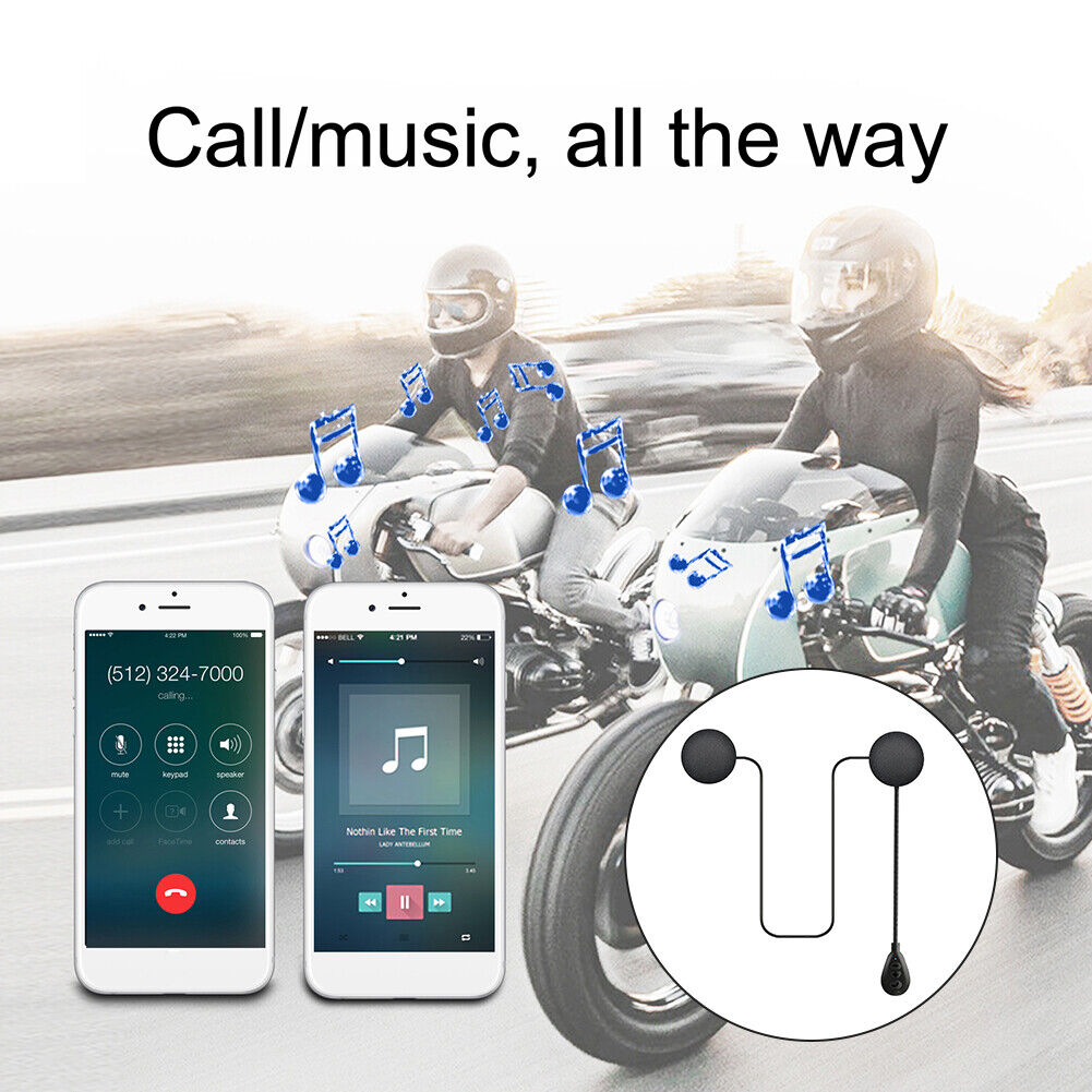 T6 Wireless Bluetooth-compatible Stereo Motorcycle Helmet Headsets with Mic