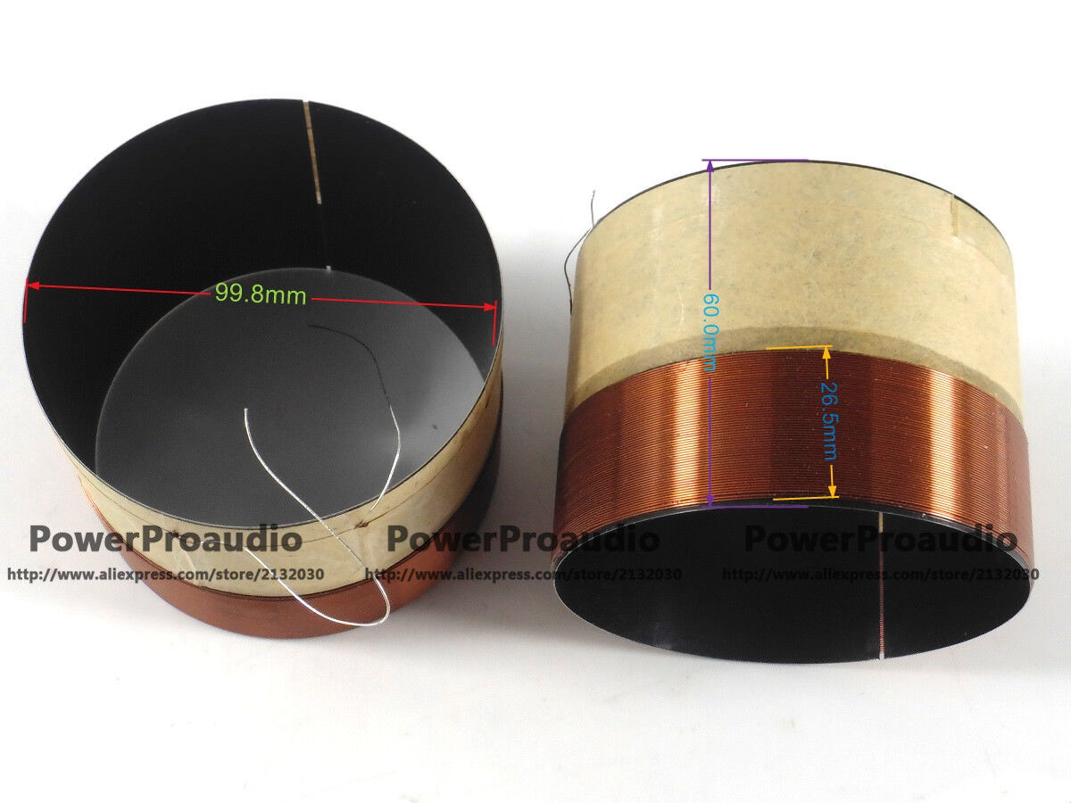 2pcs /Lot 99.8mm Voice coil Copper wire  8 Ohm For Loudspeaker Repair