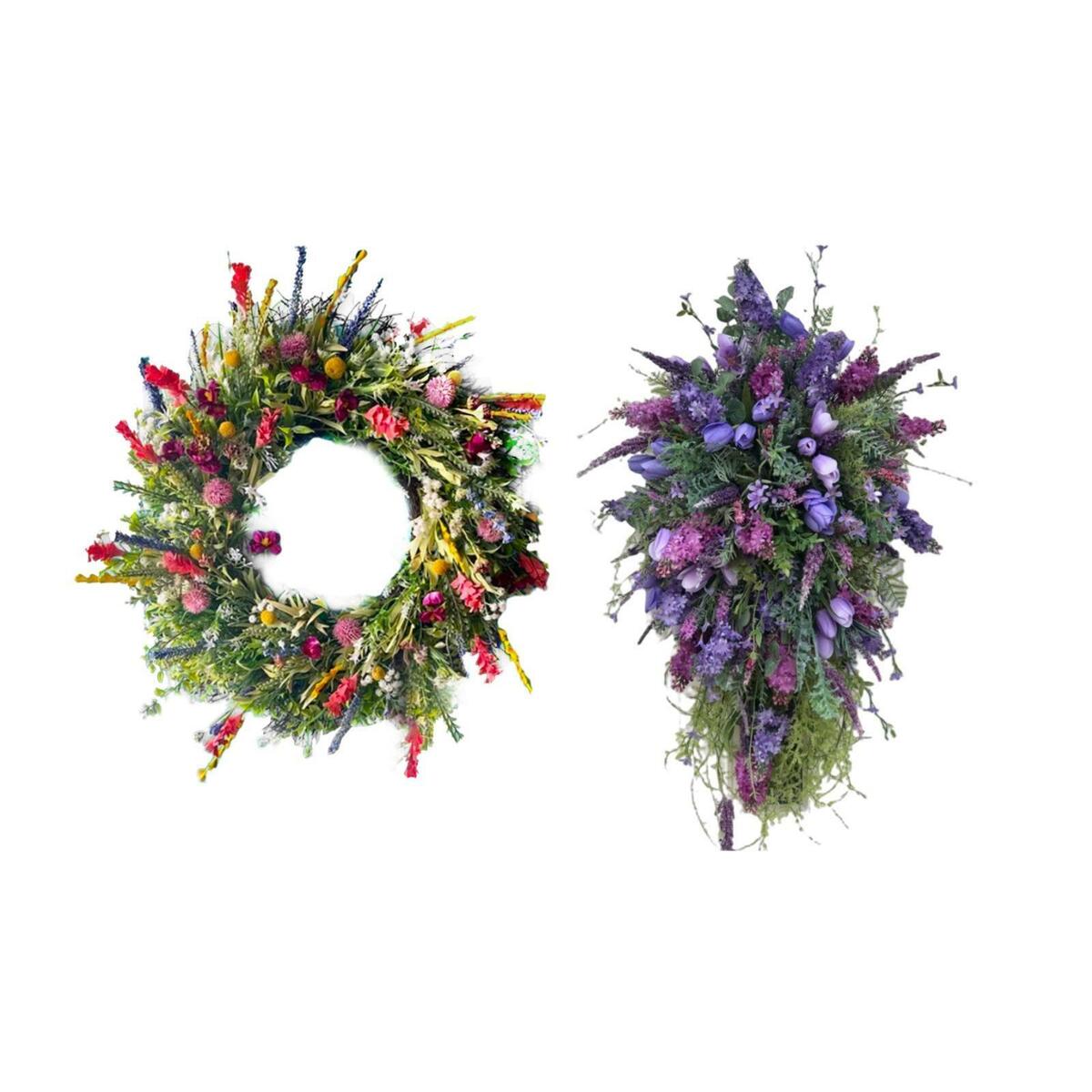 2x  Garland Flower Wreath Front  Wall Decoration Holiday
