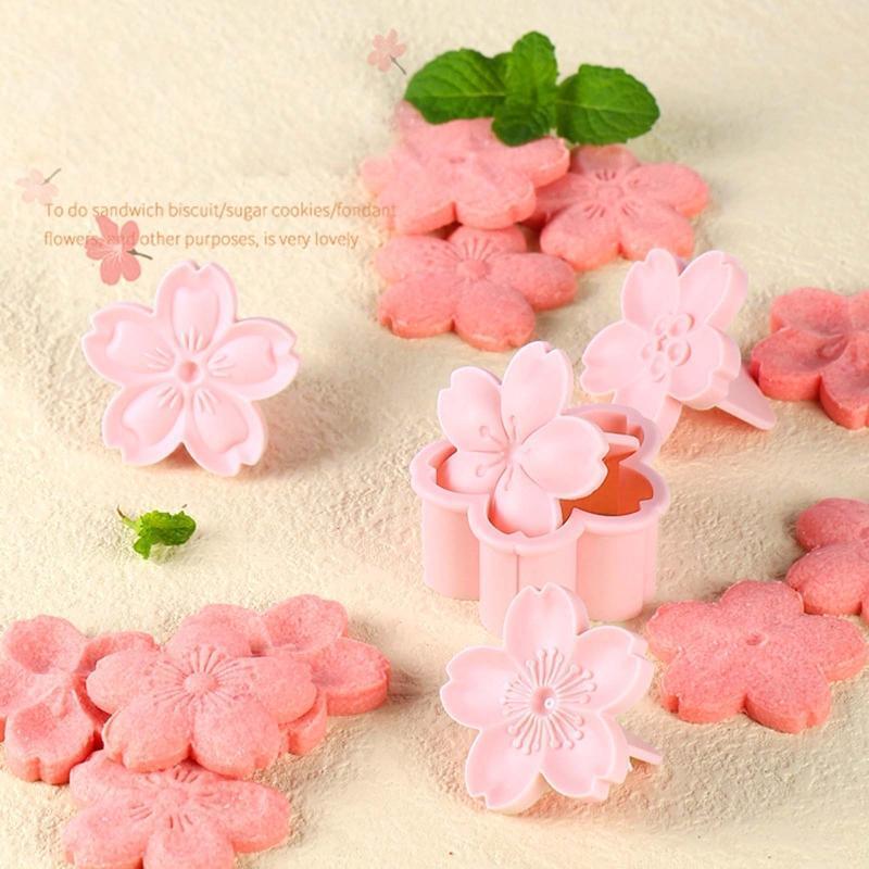 Cherry Blossom Shaped Cookie Mould Baking Gadgets Plastic Cake Decorating Tools