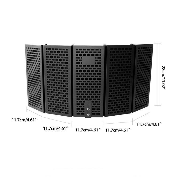 28cm Panel Height Mic Sound Absorbing Foam Reflector Metal Durable Materials