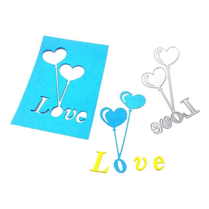 Delicate Love Balloon Metal Cutting Die Valentine Day Die Embossing Script Die
