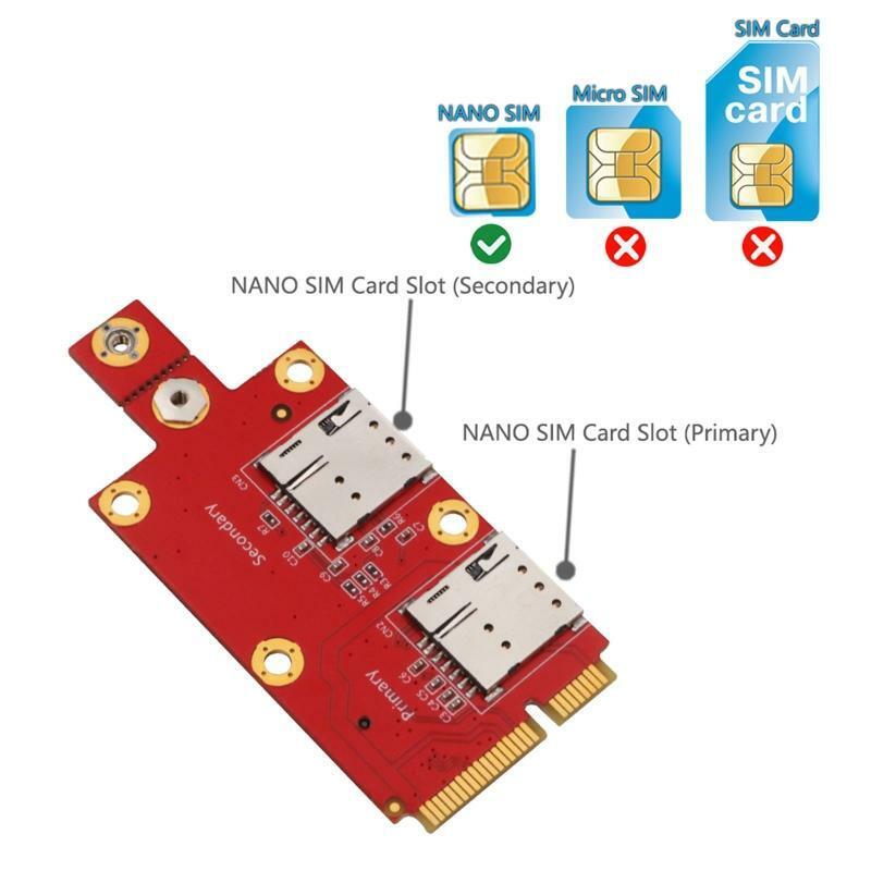 M.2 Key B to Mini PCI-E Adapter Converter with Dual NANO SIM Card Slot for 3G/4G