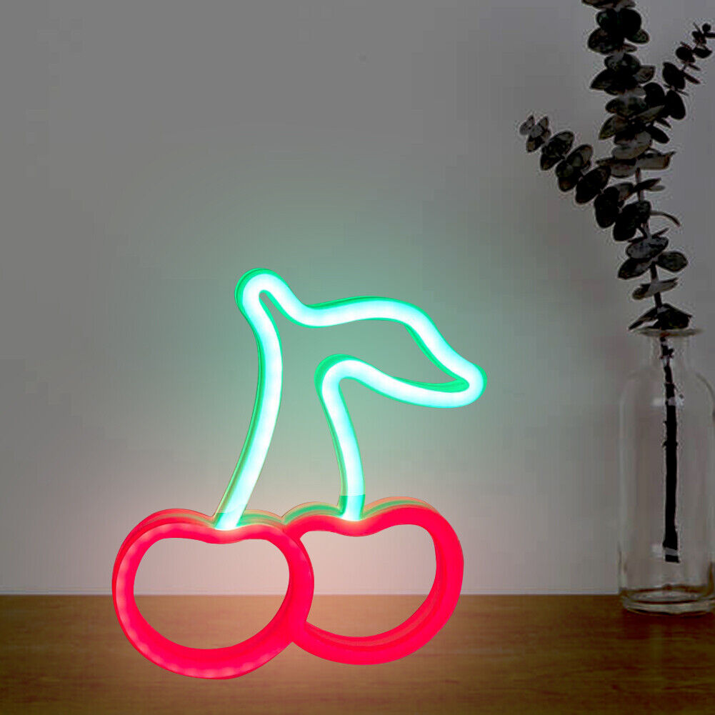 Cherry Fruit LED Neon Light Colorful Neon Sign Night Lamp Hanging Decor (A)