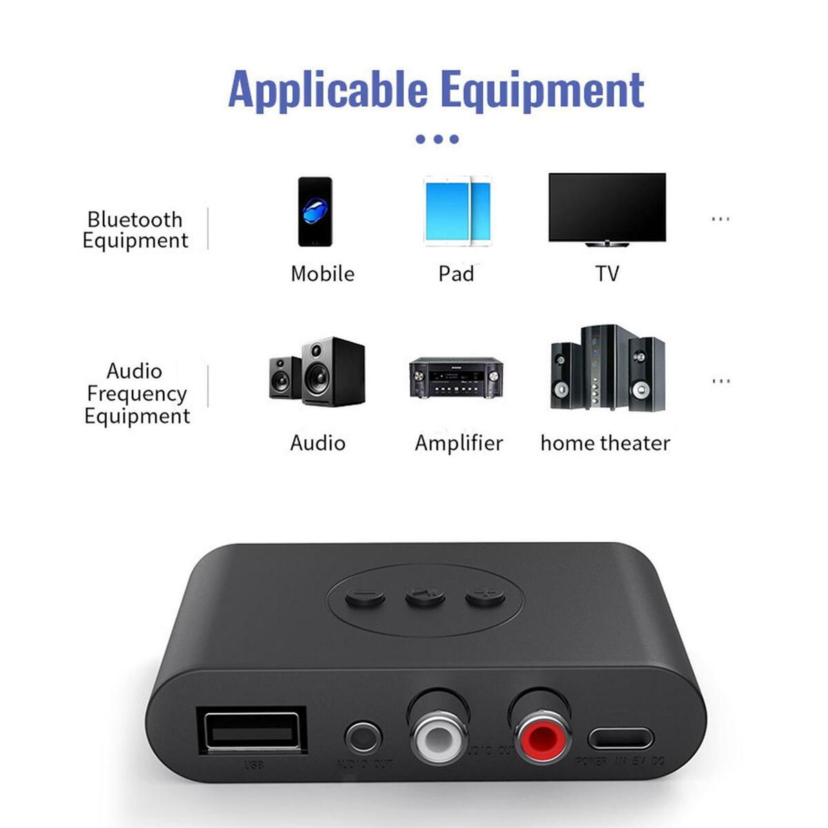 5.0 Adapter 3.5mm & RCA  Receiver for  Speaker Amplifier