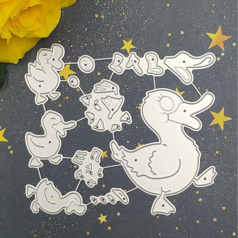 Singing Baby Mother Ducks Metal Cutting Dies Stencil DIY Scrapbooking Template