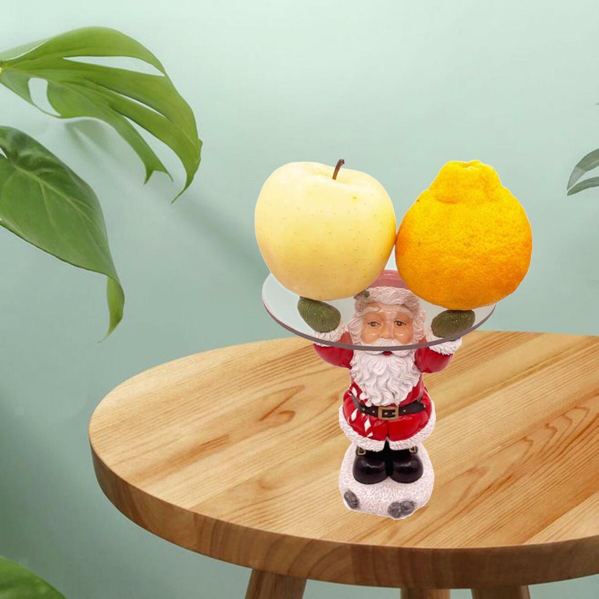 Christmas Santa Treats Holder snack tray Statue Dining  Ornament