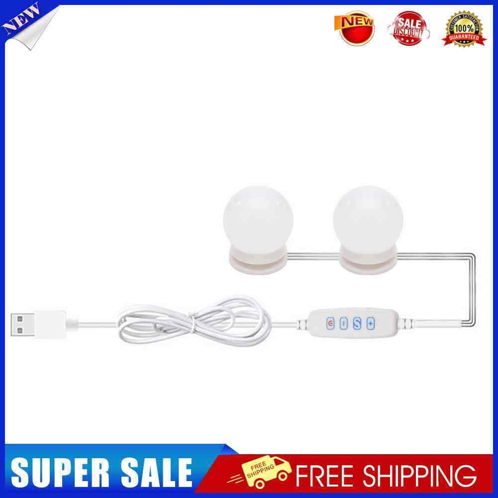 2pcs LED Makeup Mirror Light Bulb USB Dimmable Dressing Table Vanity Lamp